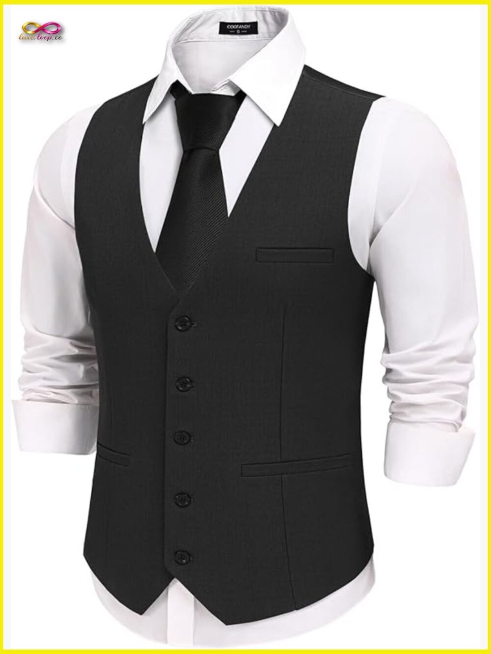 Slim Fit Formal Dress Waistcoat Groomsman Vest Wedding Business Classic